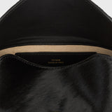 Toteme Mini T-Lock Pony Hair Clutch in Black