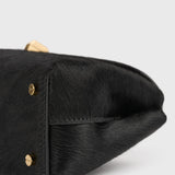 Toteme Mini T-Lock Pony Hair Clutch in Black