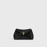 Toteme Mini T-Lock Pony Hair Clutch in Black