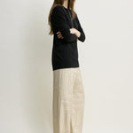 Toteme Monogram Silk PJ Bottoms in Ivory - side view