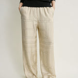 Toteme Monogram Silk PJ Bottoms in Ivory - outfit inspiration