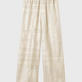 Toteme Monogram Silk PJ Bottoms in Ivory