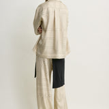 Toteme Monogram Silk PJ Top in Ivory - styled look