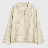 Toteme Monogram Silk PJ Top in Ivory