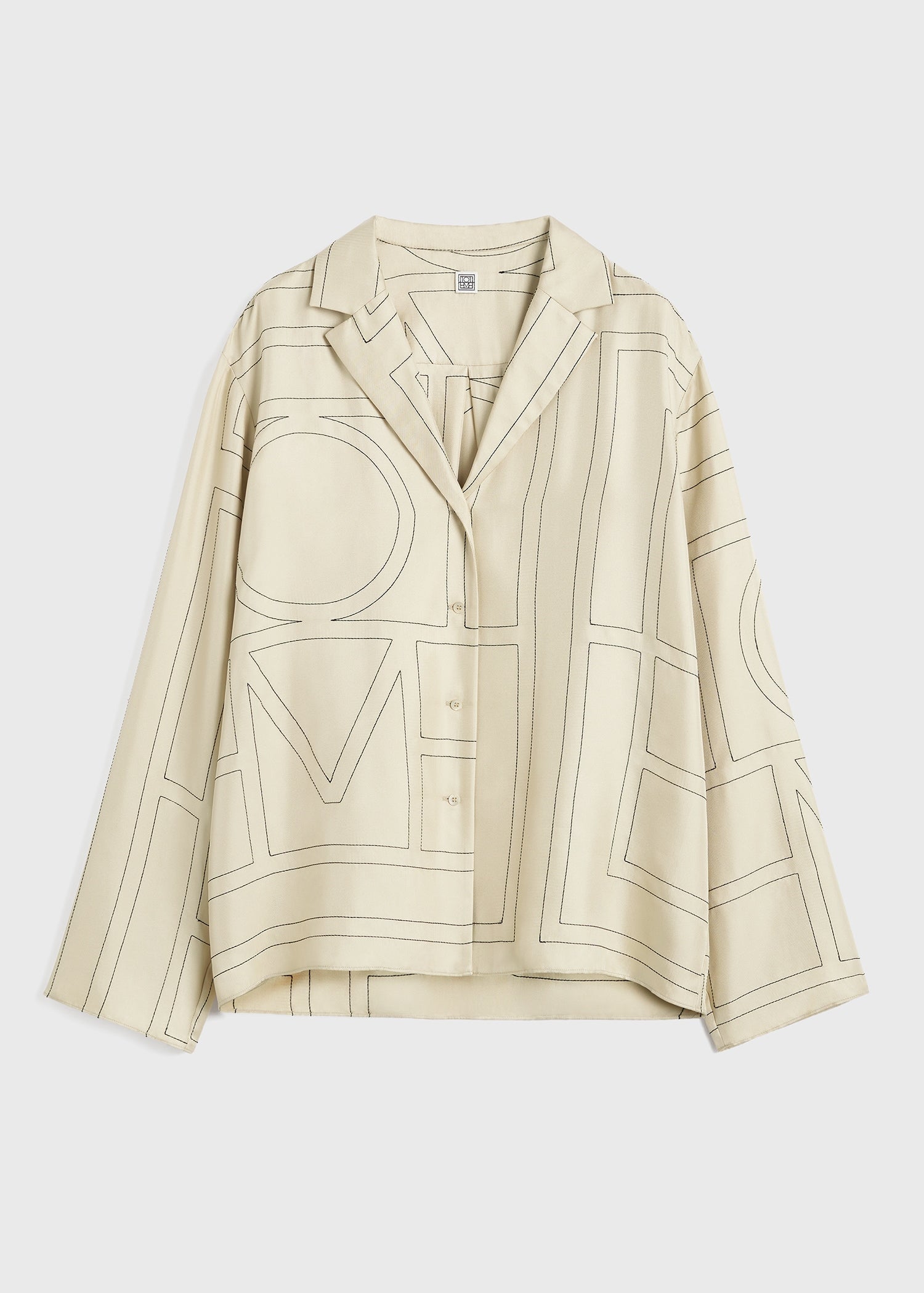 Toteme Monogram Silk PJ Top in Ivory