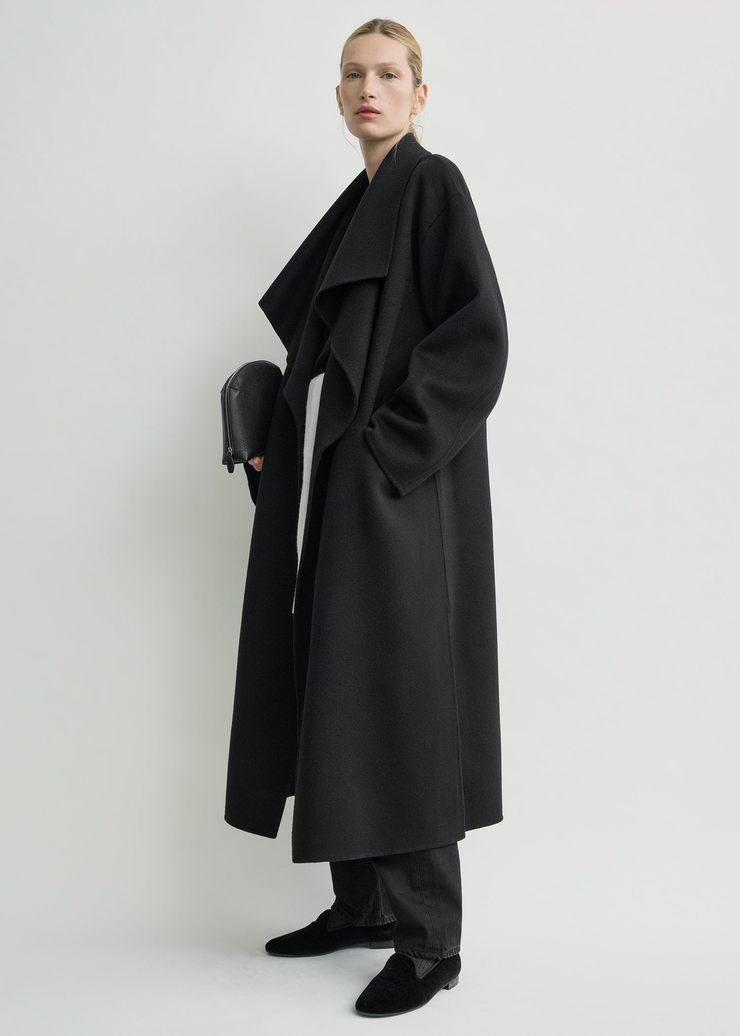 Toteme Signature Double Coat in Black - outfit inspiration