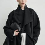 Toteme Signature Double Coat in Black - detail view