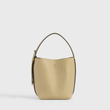 Toteme Small Belted Grained-Leather Tote in Cashew