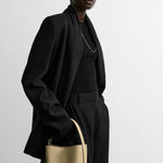 Toteme Small Belted Grained-Leather Tote in Cashew - detail view
