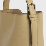 Toteme Small Belted Grained-Leather Tote in Cashew - outfit inspiration