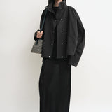 Toteme Summer Parachute Jacket in Black - side view