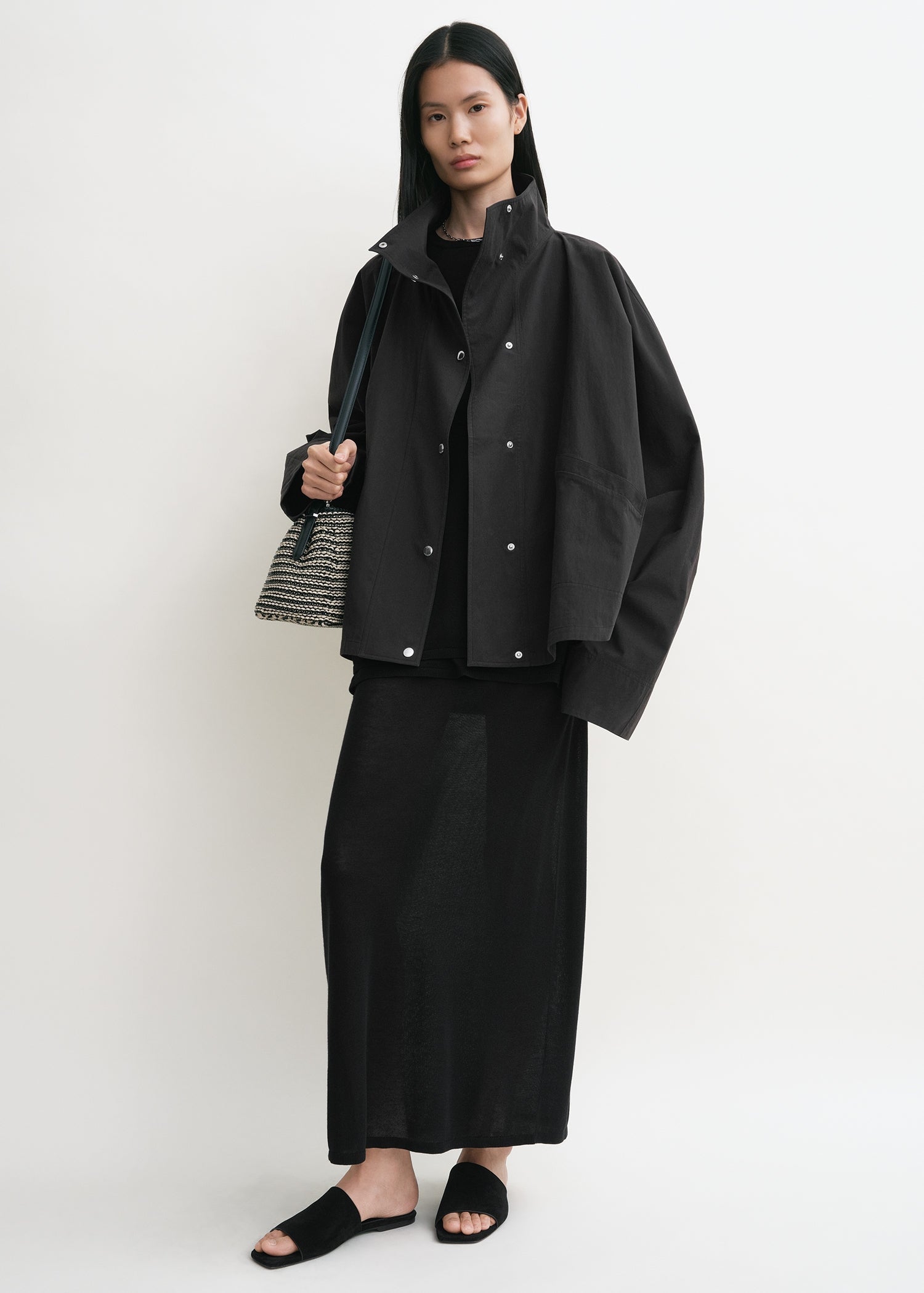 Toteme Summer Parachute Jacket in Black - side view