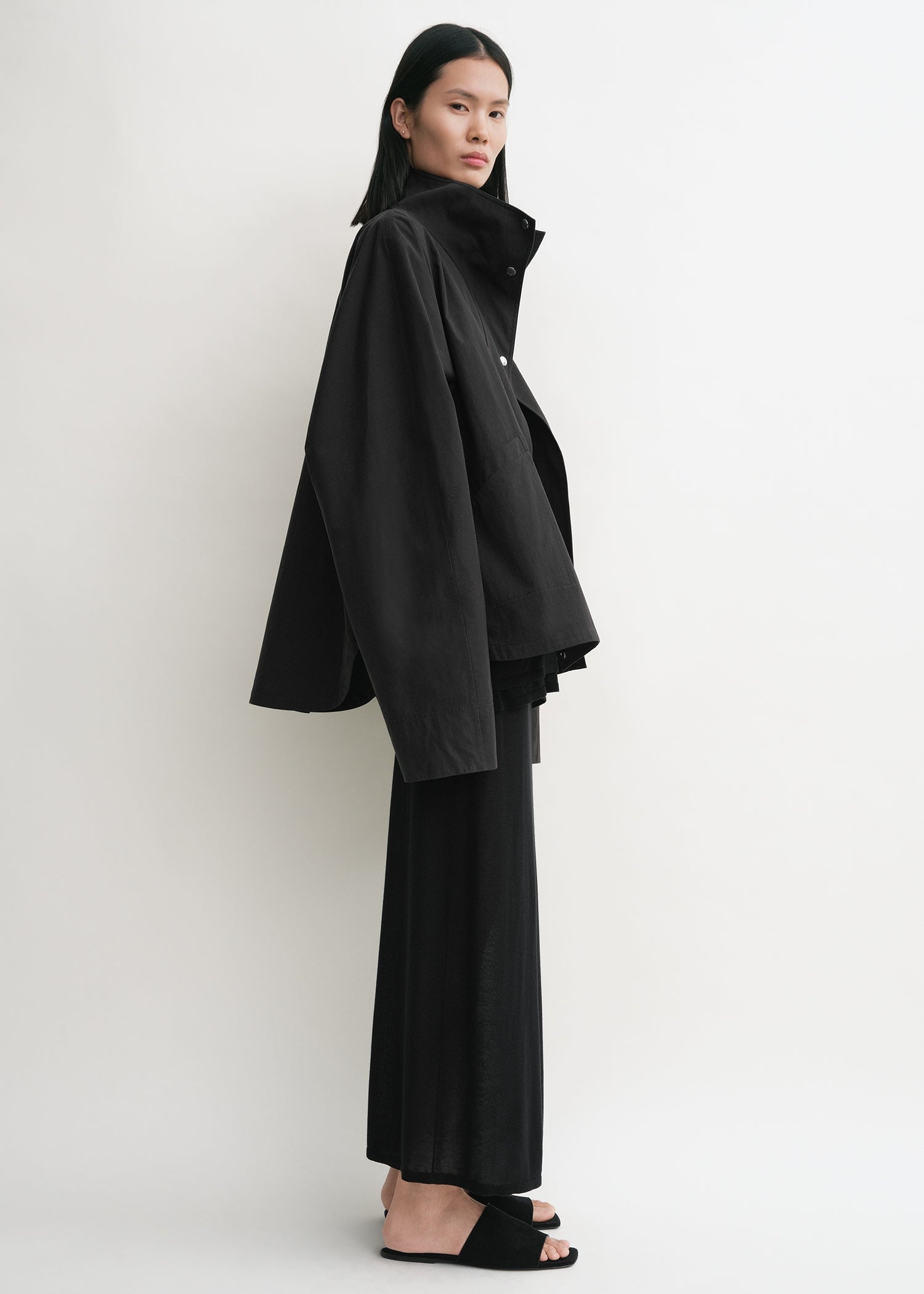 Toteme Summer Parachute Jacket in Black - detail view