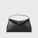 Toteme T-Lock Leather Top Handle in Black