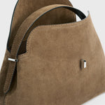 Toteme T-Lock Suede Top Handle in Tobacco - outfit inspiration