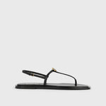Toteme T-Strap Nappa Sandals in Black