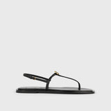 Toteme T-Strap Nappa Sandals in Black