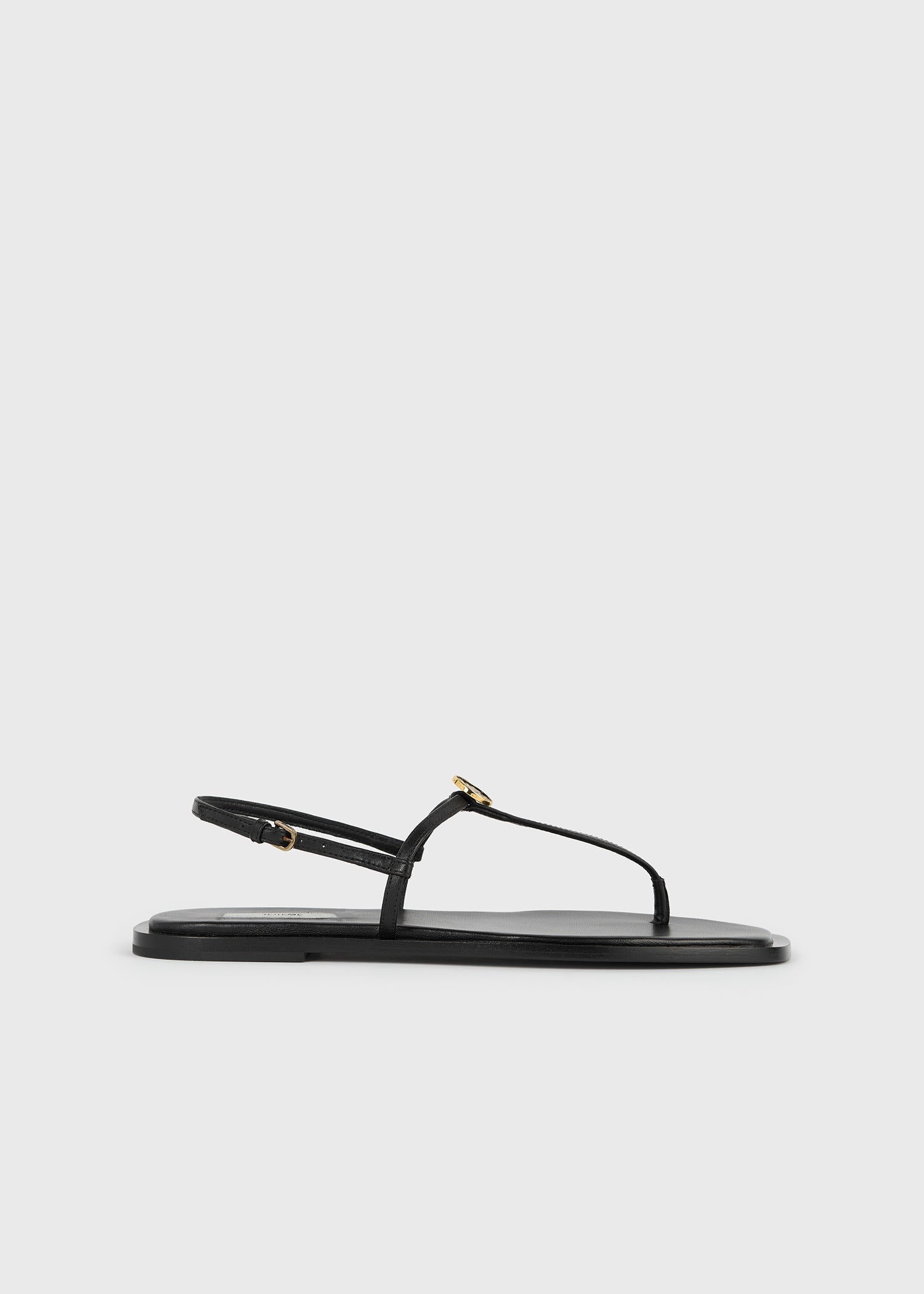 Toteme T-Strap Nappa Sandals in Black