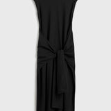 Toteme Tie-Waist Jersey Dress in Black