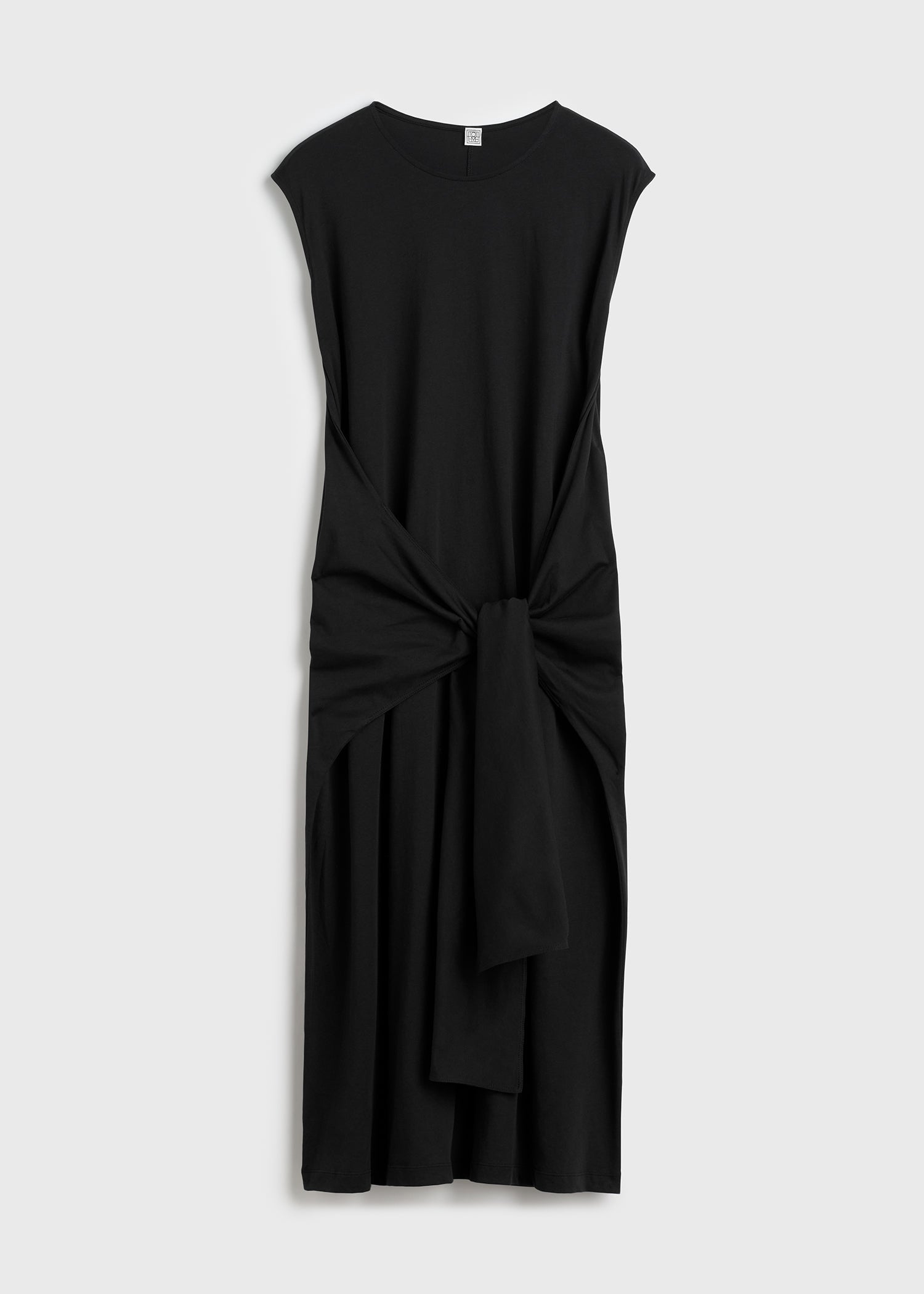 Toteme Tie-Waist Jersey Dress in Black