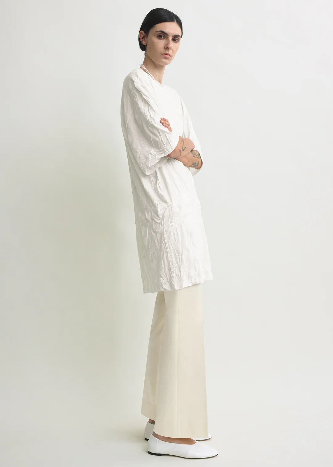 Toteme Relaxed Tee Dress in Off White