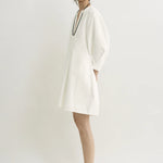 Toteme Balloon Sleeve Cotton Dress in White