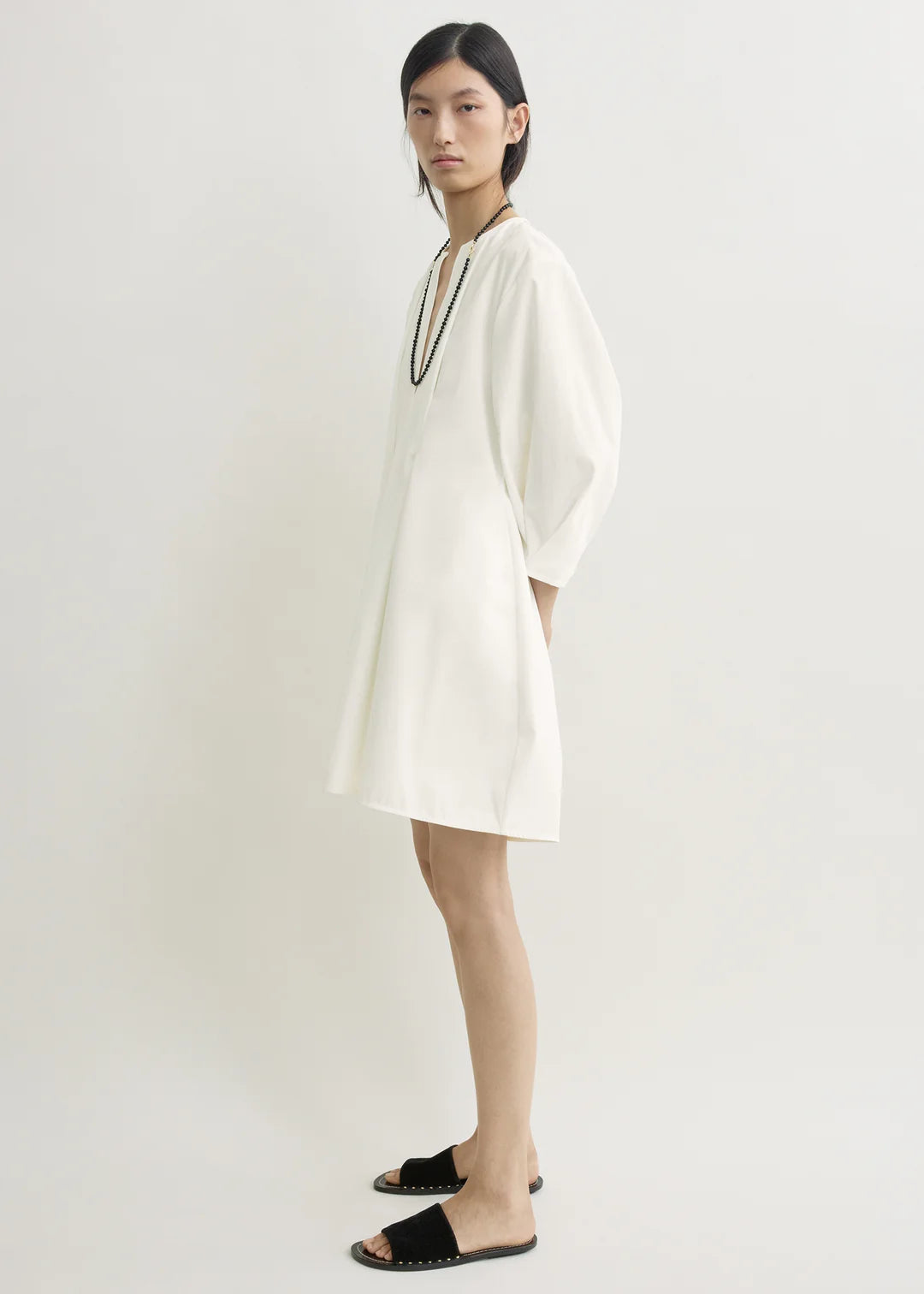 Toteme | Balloon Sleeve Cotton Dress in White