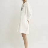 Toteme Balloon Sleeve Cotton Dress in White
