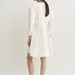 Toteme Balloon Sleeve Cotton Dress in White