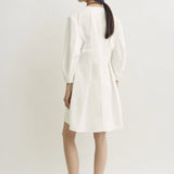 Toteme Balloon Sleeve Cotton Dress in White
