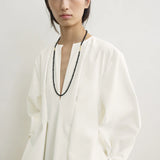 Toteme Balloon Sleeve Cotton Dress in White
