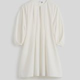 Toteme Balloon Sleeve Cotton Dress in White