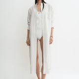 Toteme Striped Summer Tunic in White and Oyster