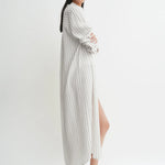 Toteme Striped Summer Tunic in White and Oyster