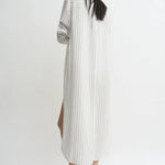 Toteme Striped Summer Tunic in White and Oyster
