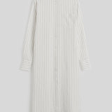 Toteme Striped Summer Tunic in White and Oyster