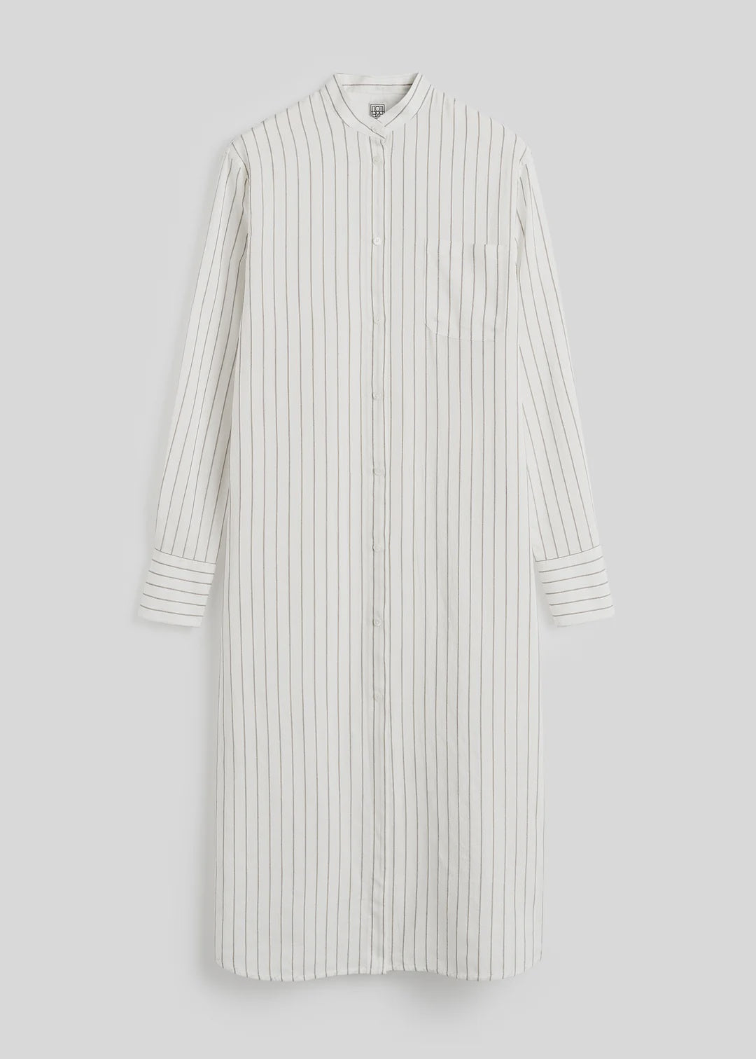 Toteme Striped Summer Tunic in White and Oyster