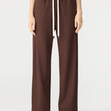 Bassike Twill Pinstitch Detail Pant in Dark Plum