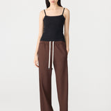 Bassike Twill Pinstitch Detail Pant in Dark Plum
