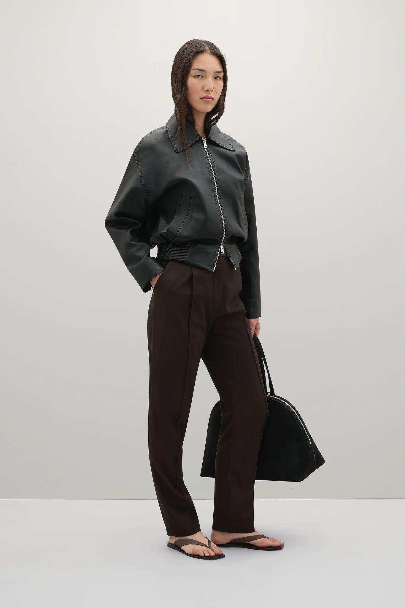 A Emery Vroman Leather Jacket in Black