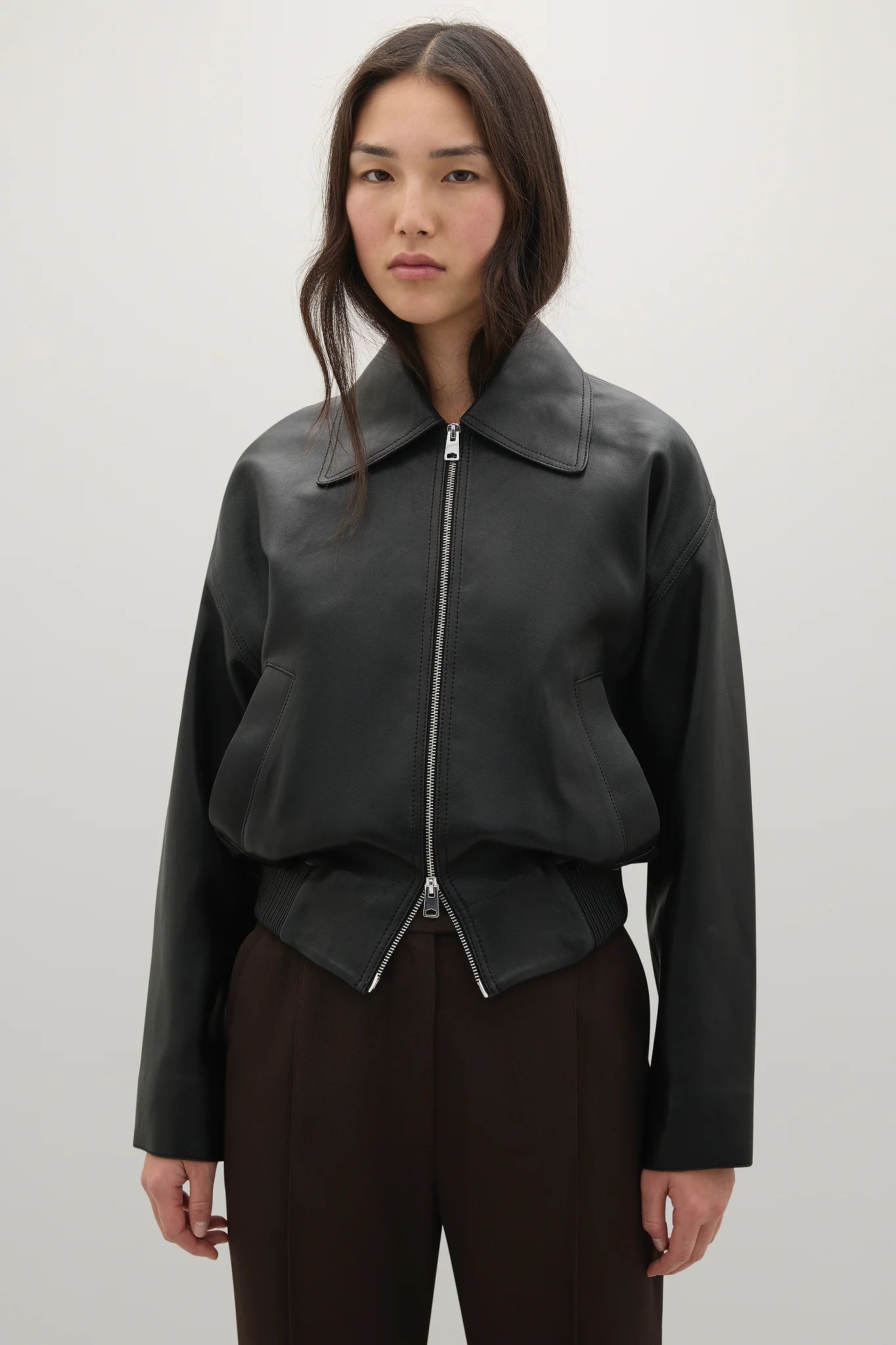 A Emery Vroman Leather Jacket in Black