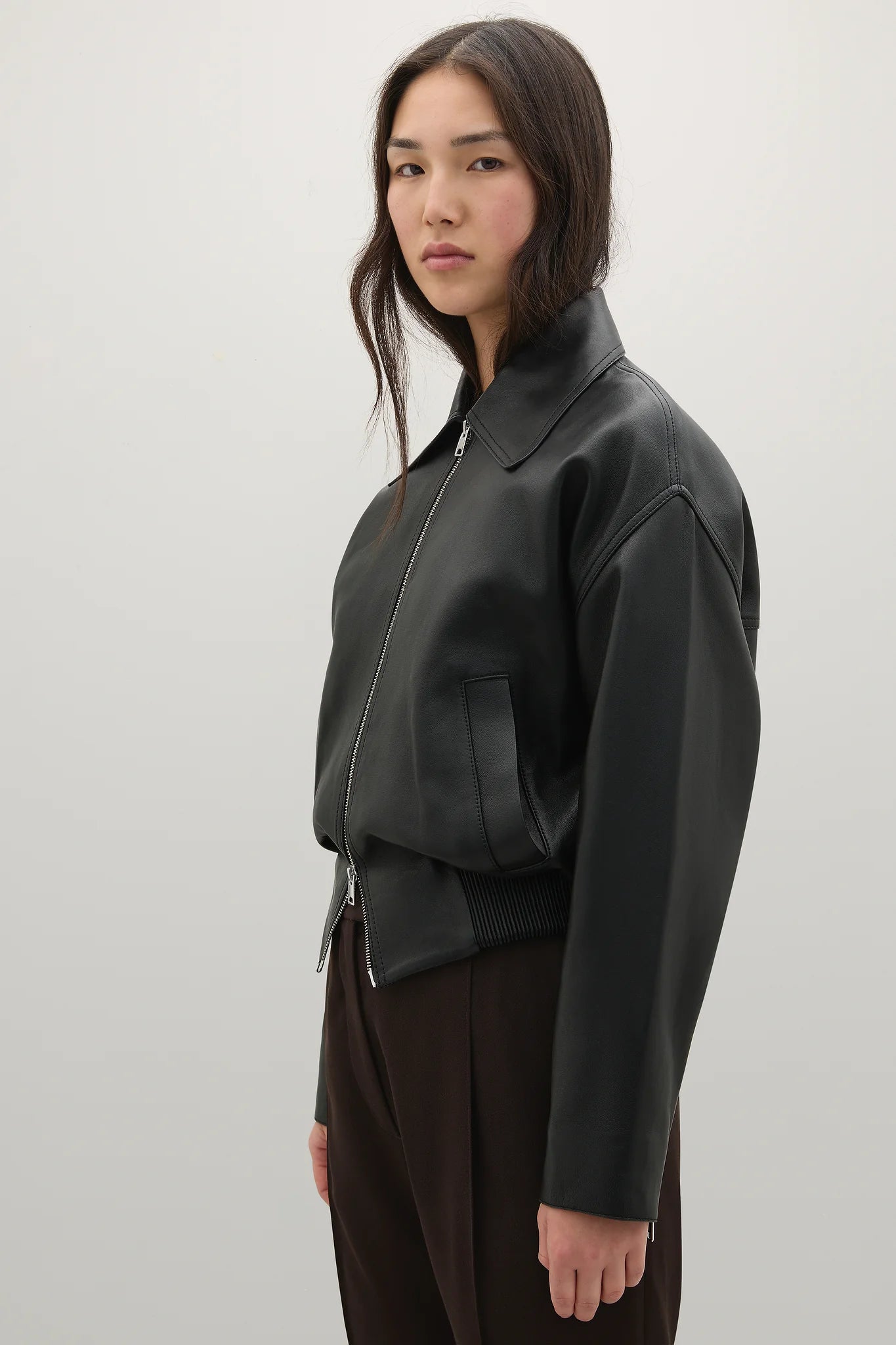 A Emery Vroman Leather Jacket in Black