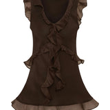 Maggie Marilyn Weak in the Knees Top in Black Coffee