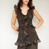 Maggie Marilyn Weak in the Knees Top in Black Coffee