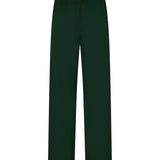 Bassike Wide Leg Athletic Tape Pant in Pine & Cream Tape