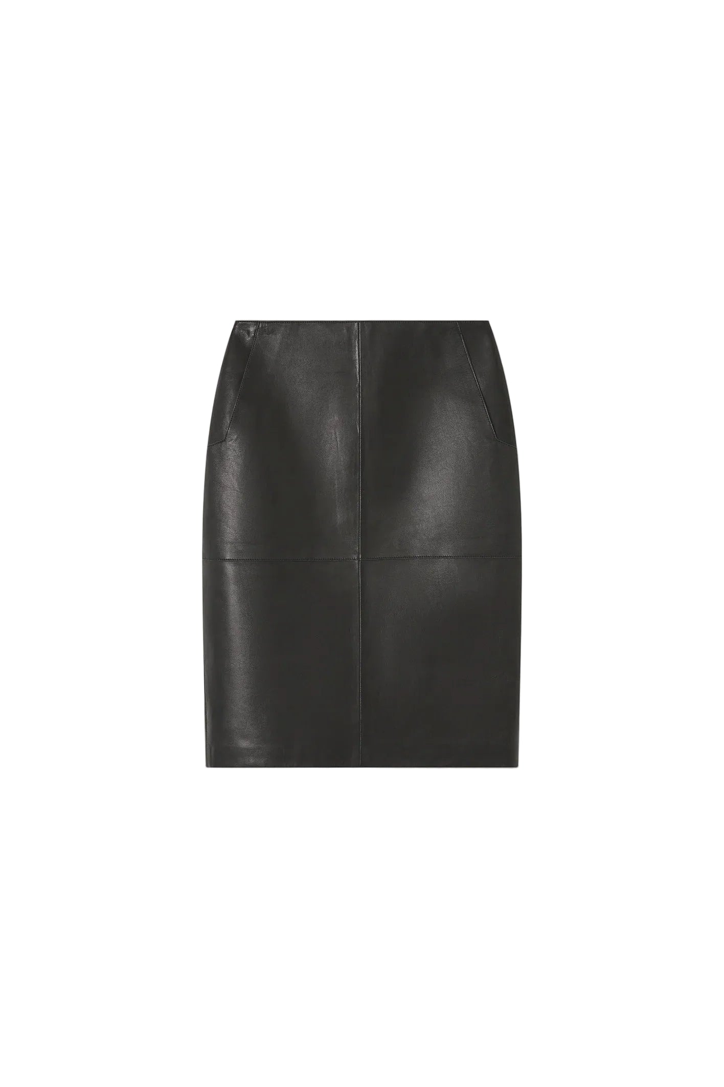 A Emery Wright Leather Skirt in Black