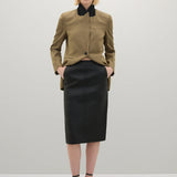 A Emery Wright Leather Skirt in Black