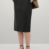 A Emery Wright Leather Skirt in Black