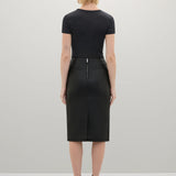 A Emery Wright Leather Skirt in Black