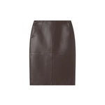 A Emery Wright Leather Skirt in Mahogany